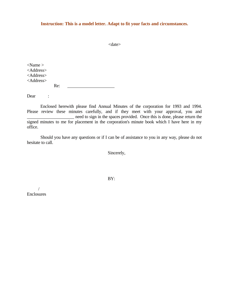 Sample of Minute Writing  Form
