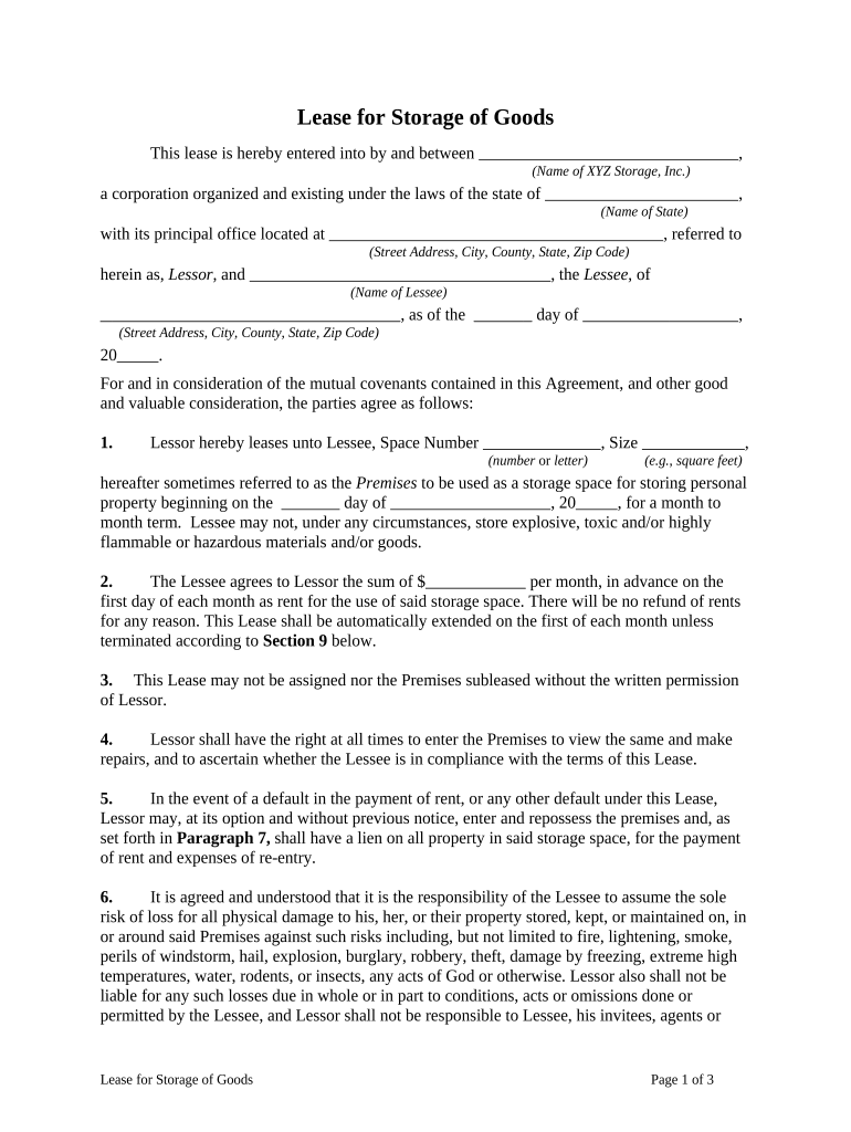 Lease Goods  Form