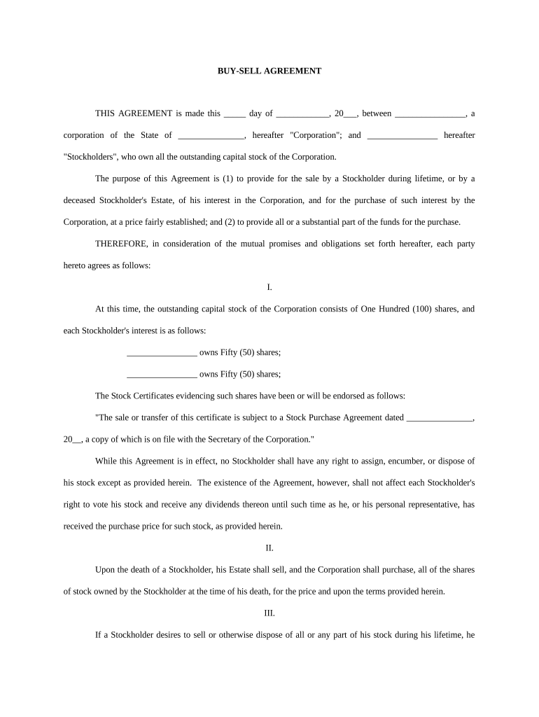 Shareholders Corporation  Form