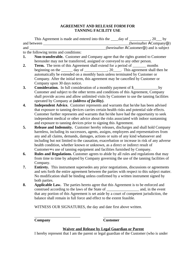 Agreement Personal Injury  Form