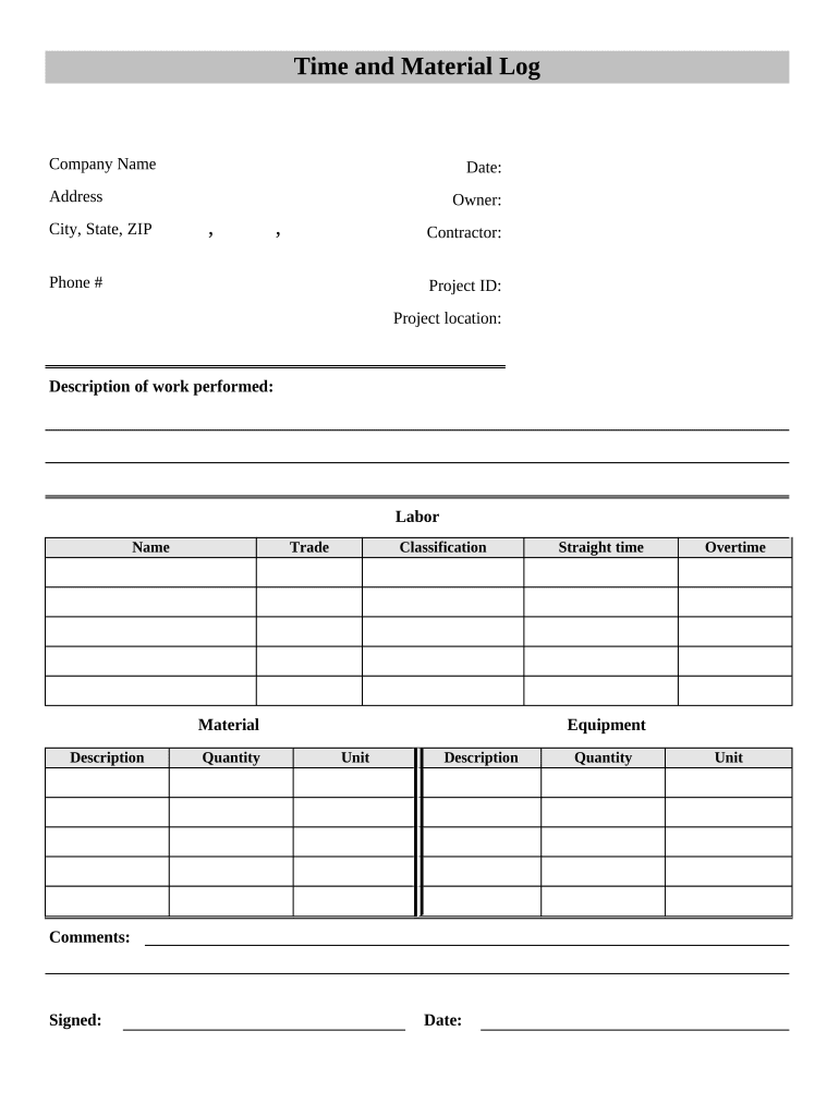 Contractor Time  Form