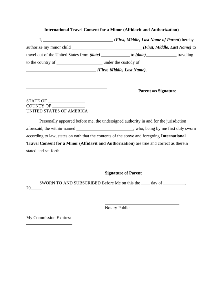 Consent Minor  Form