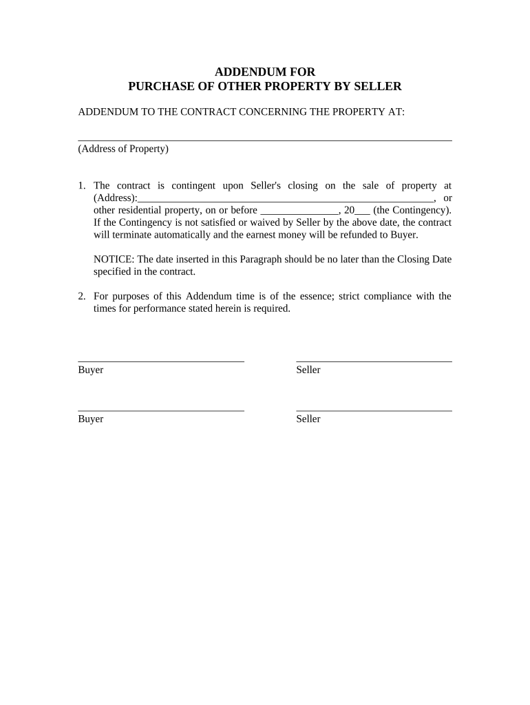 Addendum Purchase  Form