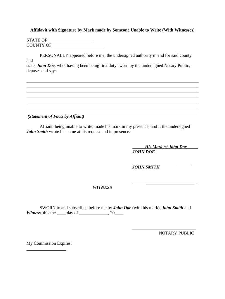 Affidavit Write  Form