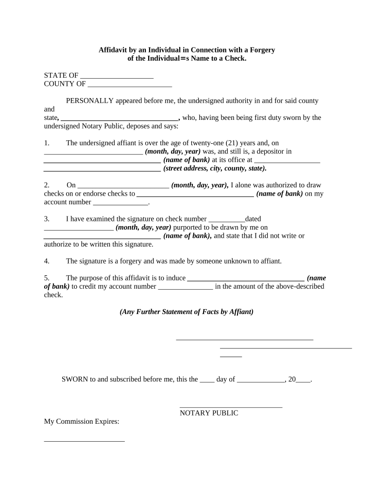 Affidavit Letter Sample  Form