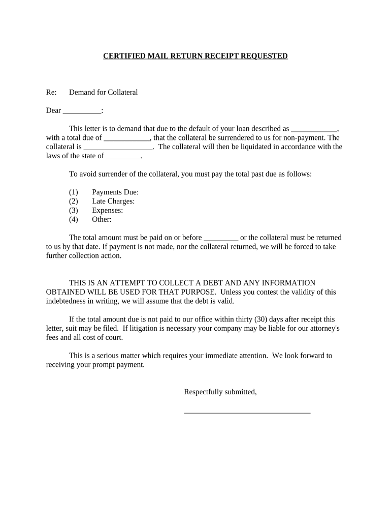 Demand Creditor  Form