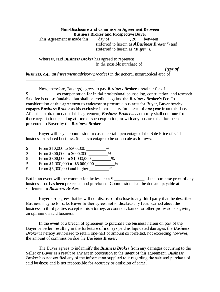 Commission Agreement  Form