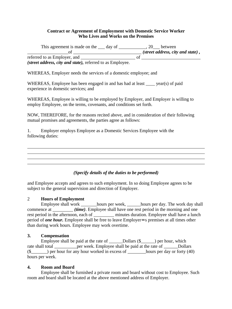 Contract Domestic Works  Form