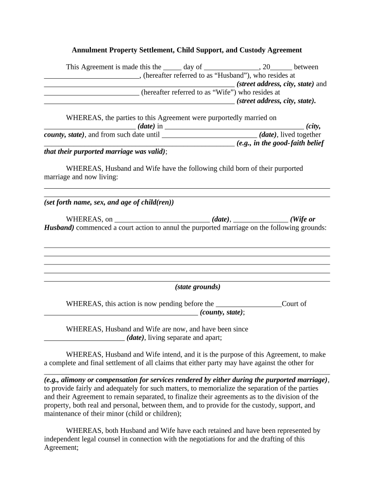 Annulment Document  Form