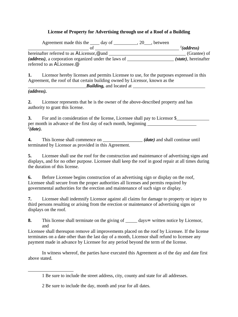 Property Use of  Form