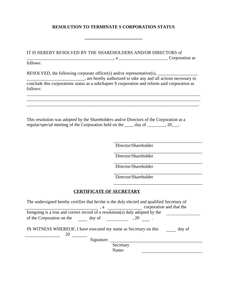 Terminate Corporation  Form