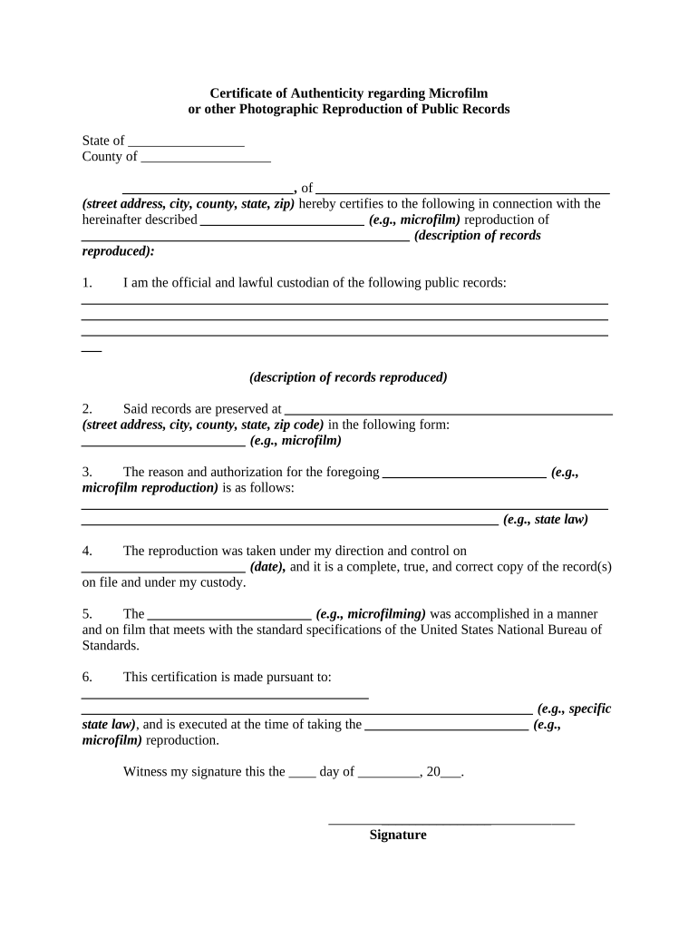 Reproduction Public  Form