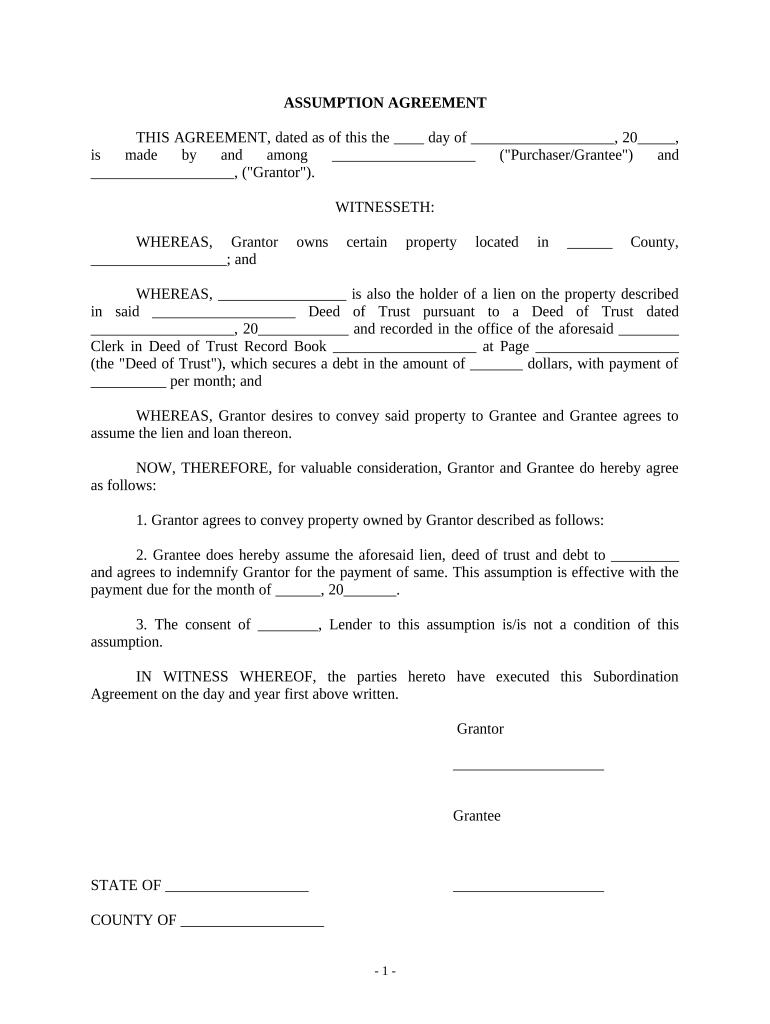 Assumption Agreement Form Fill Out And Sign Printable PDF Template Assumption Agreement Form Fill Out And Sign Printable PDF Template