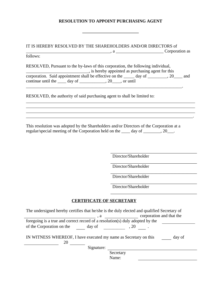 Fill and Sign the Appointment Agent Form