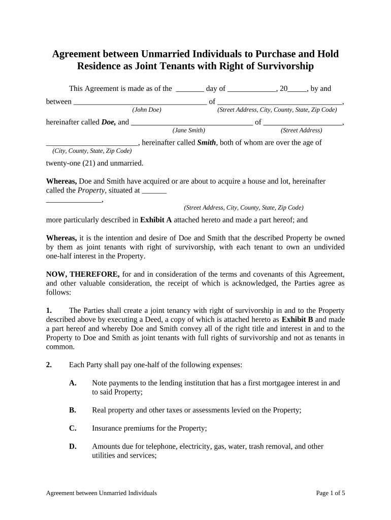 Right of Survivorship Form