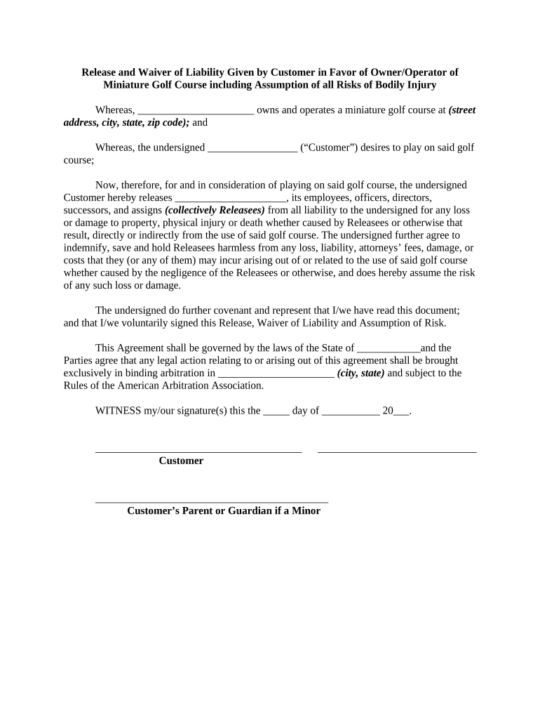 Liability Owner Injury  Form
