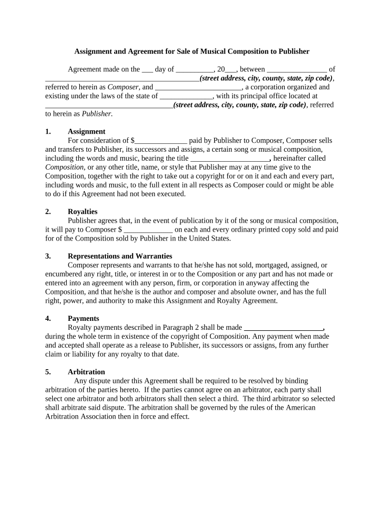 Agreement Composition  Form