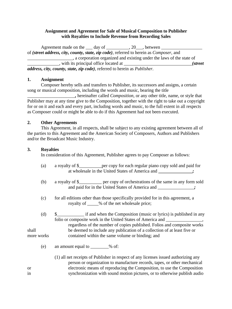 Agreement Composition  Form