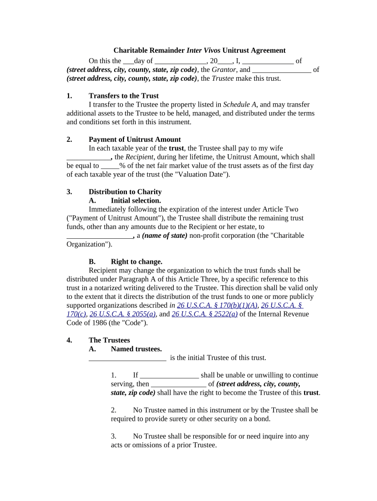 Charitable Trust  Form