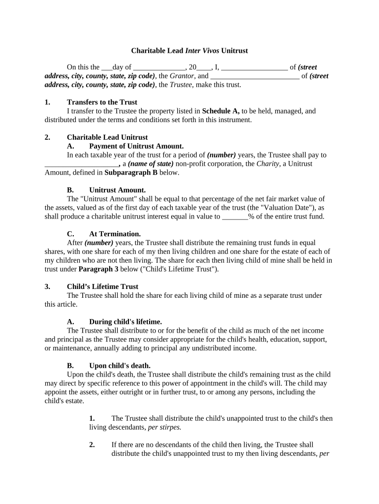 Charitable Lead Unitrust  Form