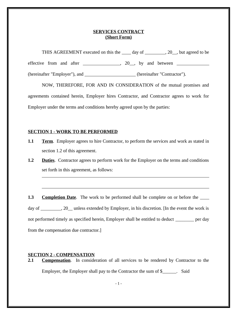 Services Contract General  Form