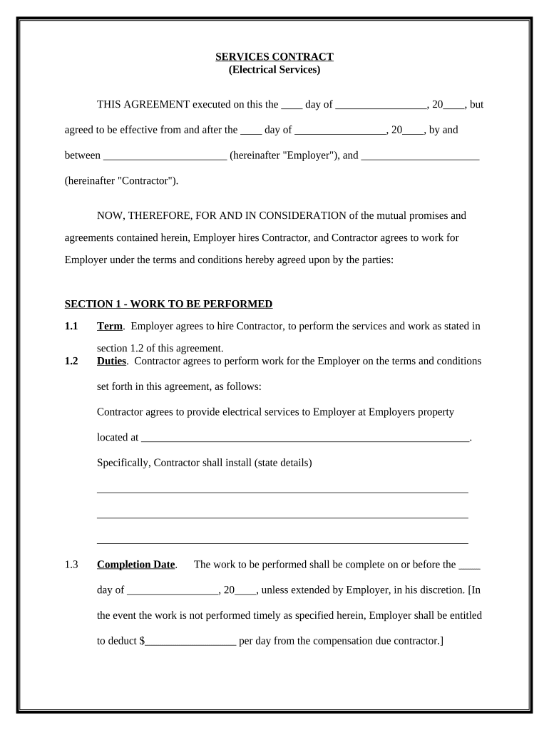Contract Electrical PDF  Form