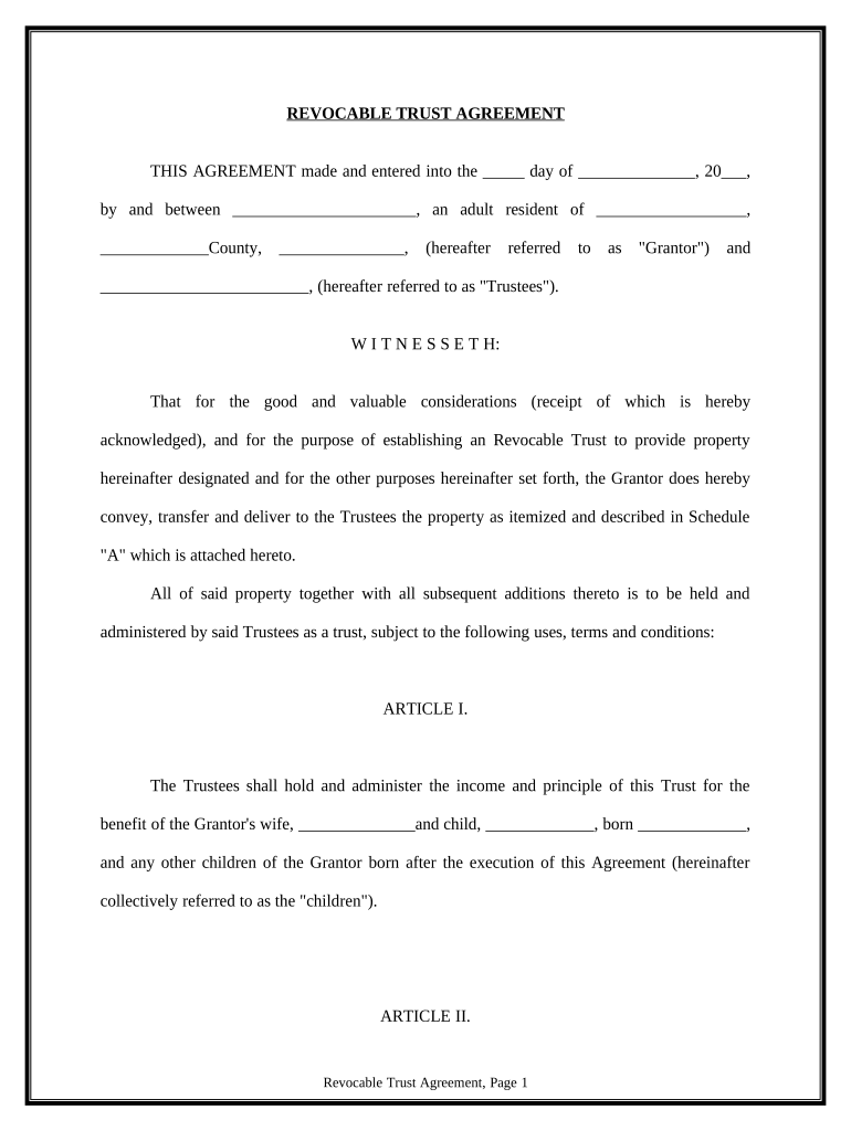 Trust Trustees  Form