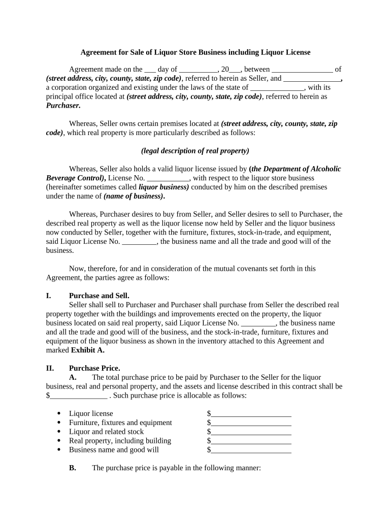 Sale License  Form