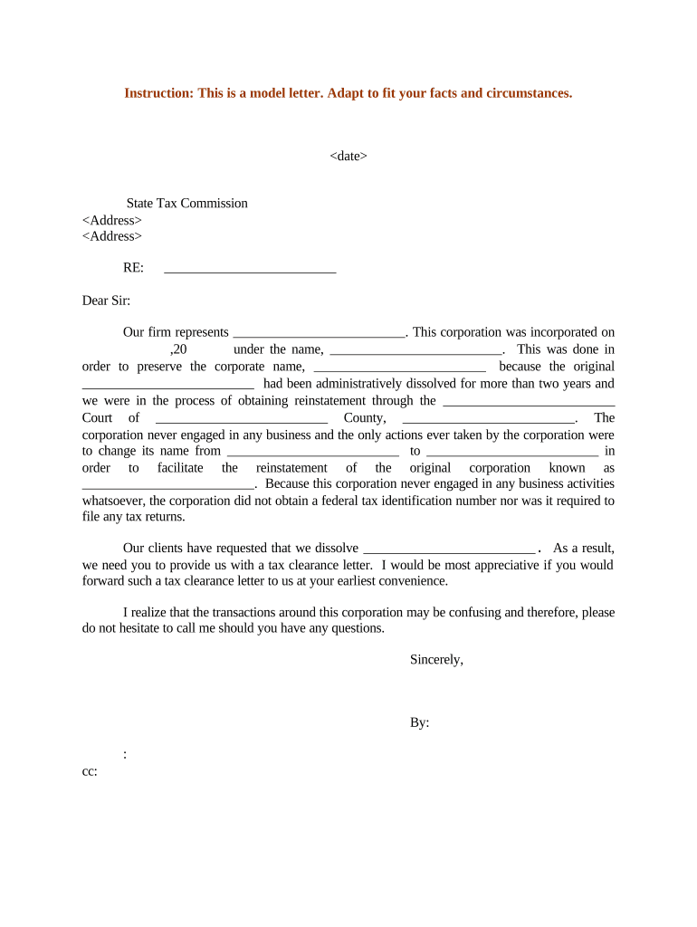 Sample Letter Clearance  Form