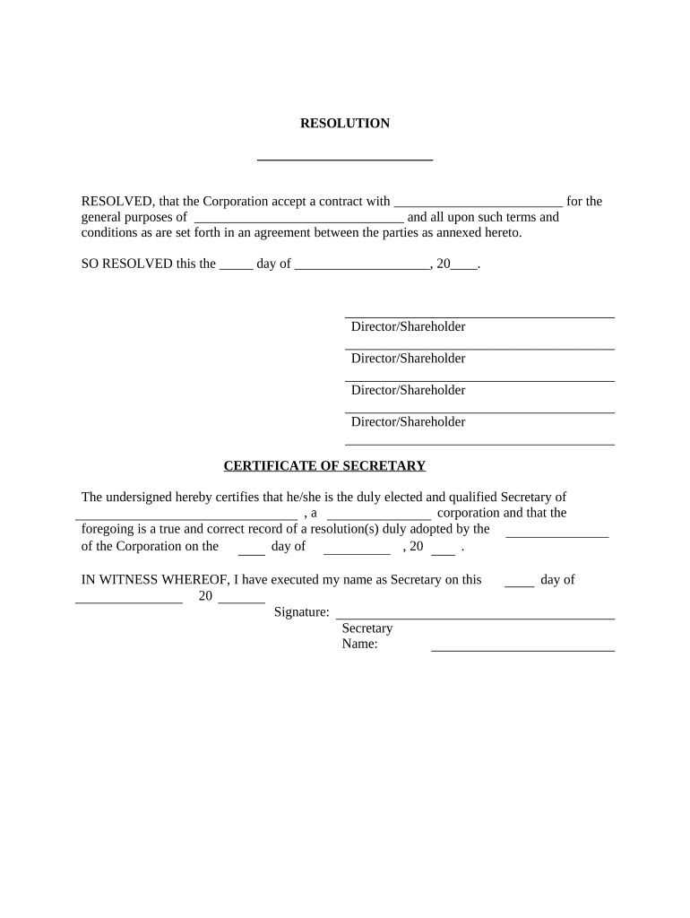 Resolution Form