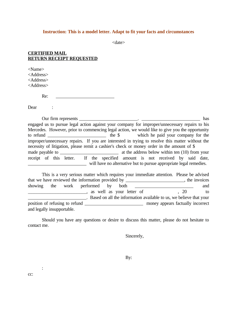 Sample Letter Vehicle  Form