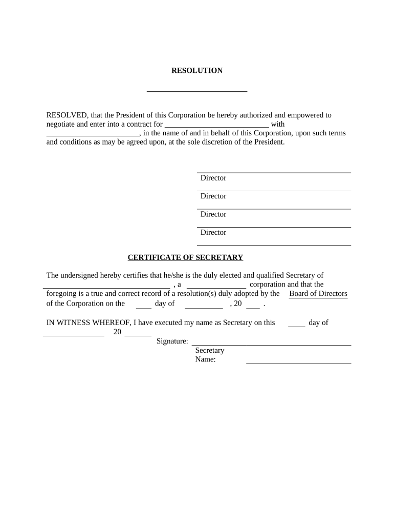 Authority Contract  Form