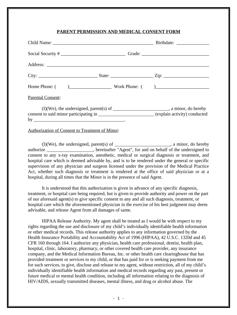 Parental Permission  Form