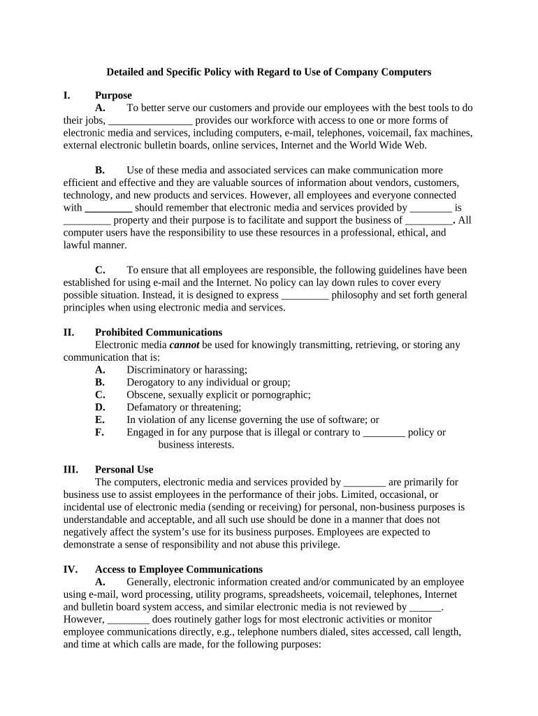 Policy Company Template  Form