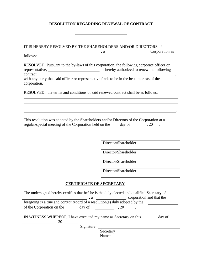 Renew Contract  Form