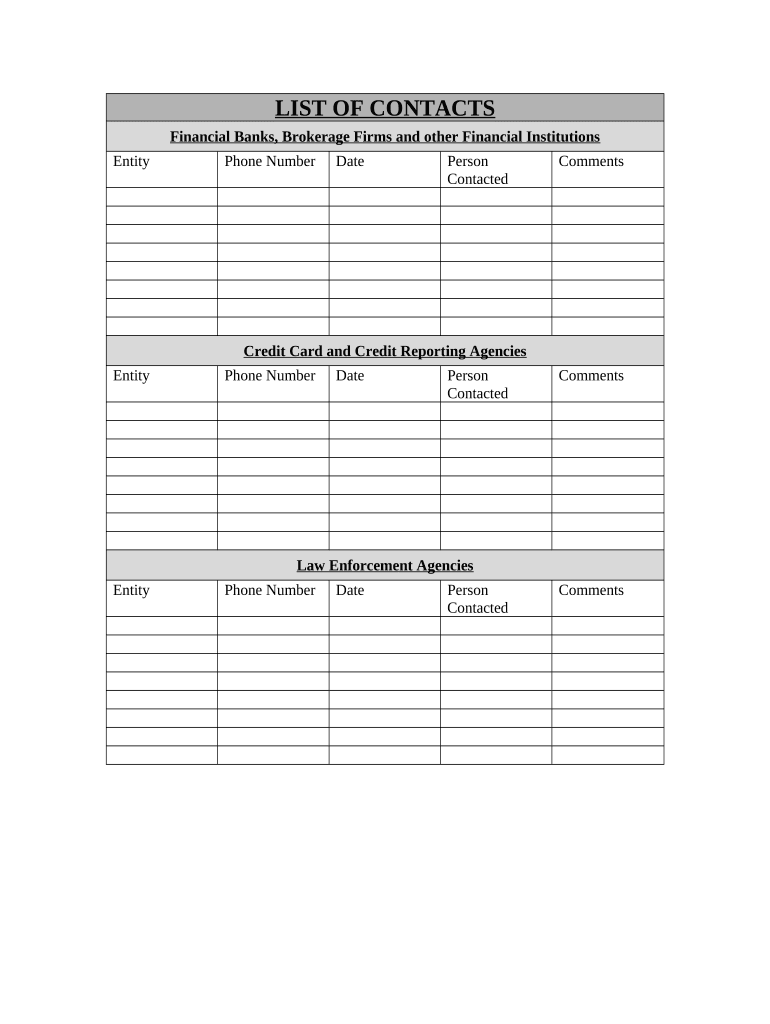 Theft Table  Form