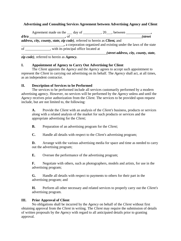 Services Agreement  Form