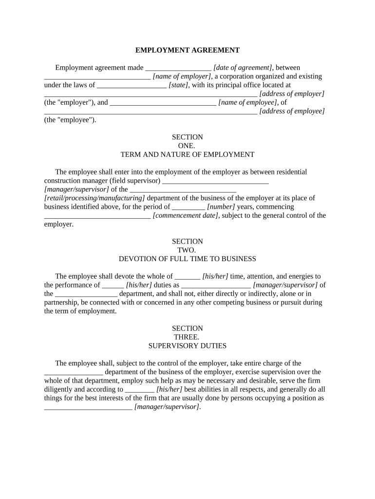 Employment Agreement with  Form