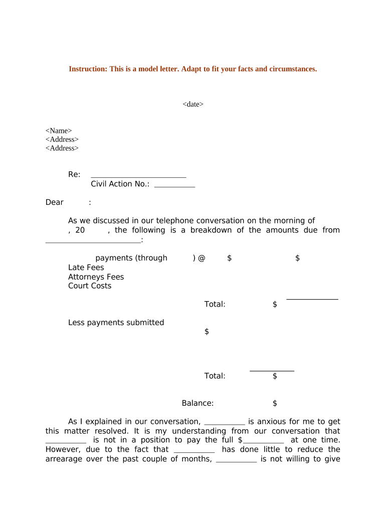 Sample Letter Plaintiff  Form