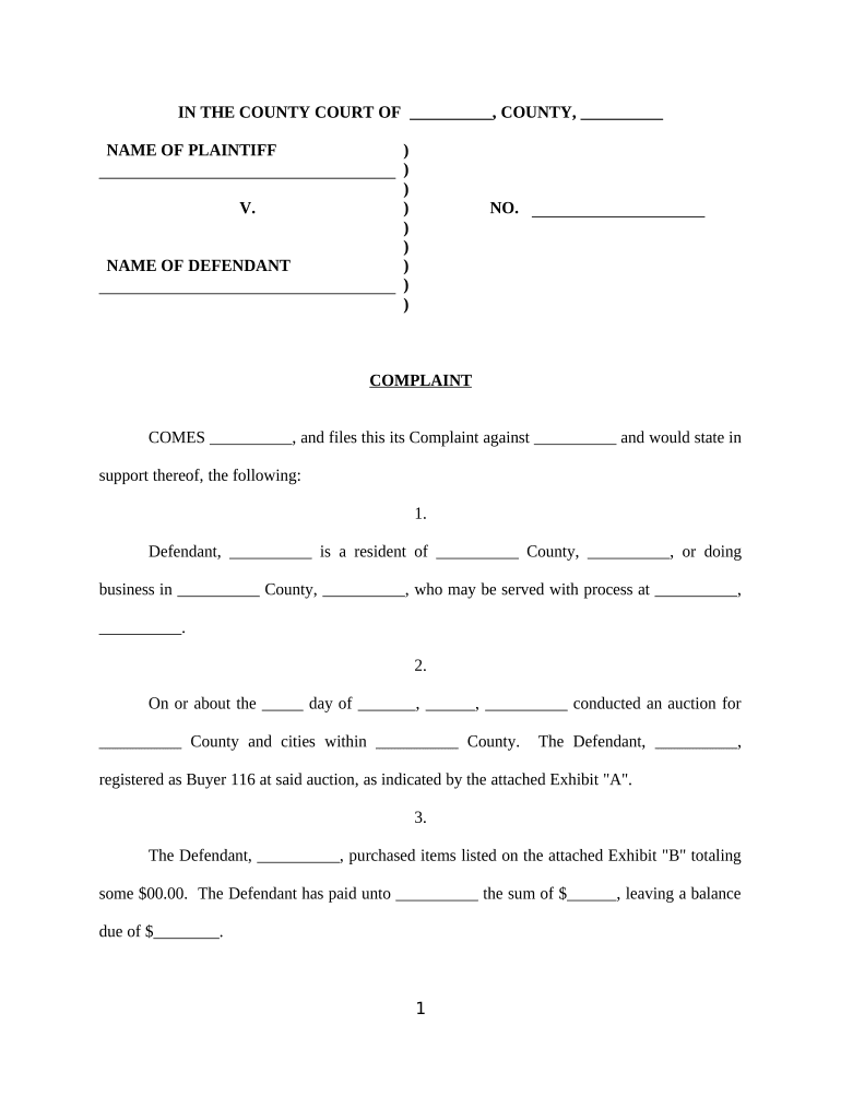 Complaint Collection  Form