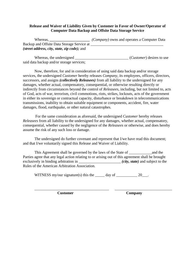 Release Liability Form