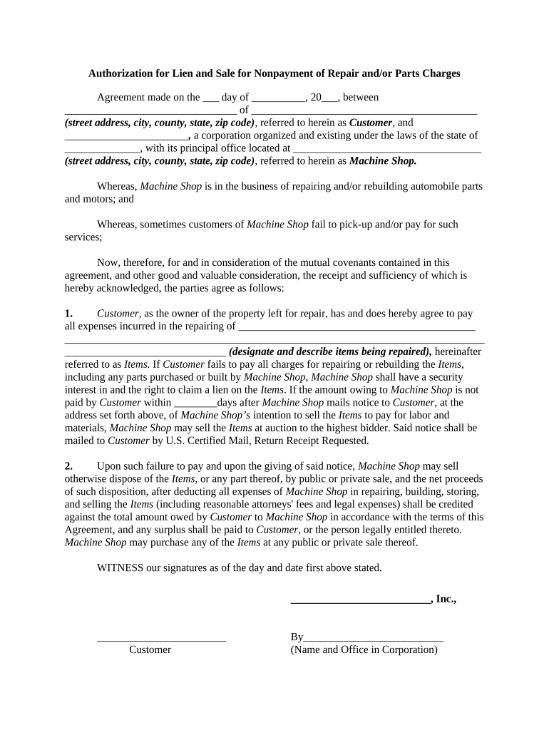 Authorization Car  Form