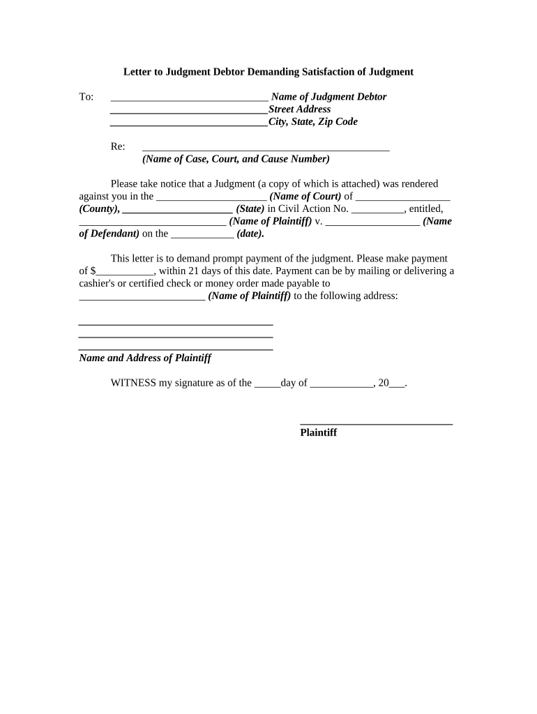 Letter Judgment  Form