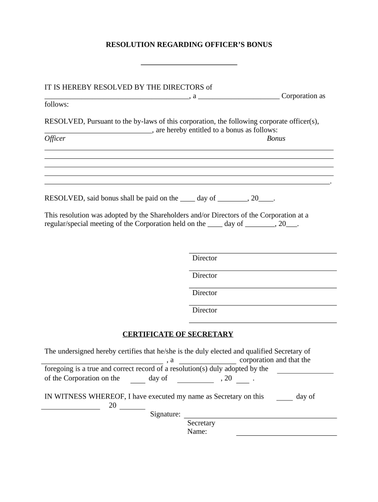 Officers Corporate  Form