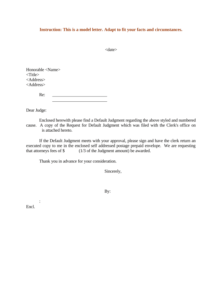 Sample Letter Judge  Form