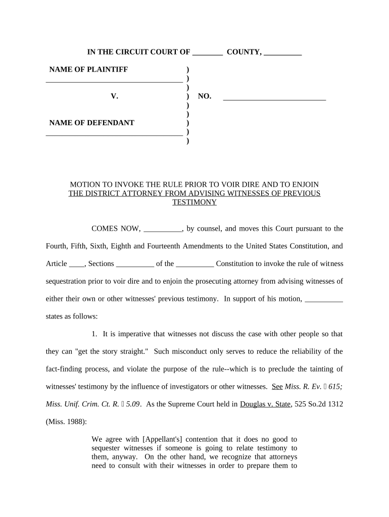 Motion Rule  Form