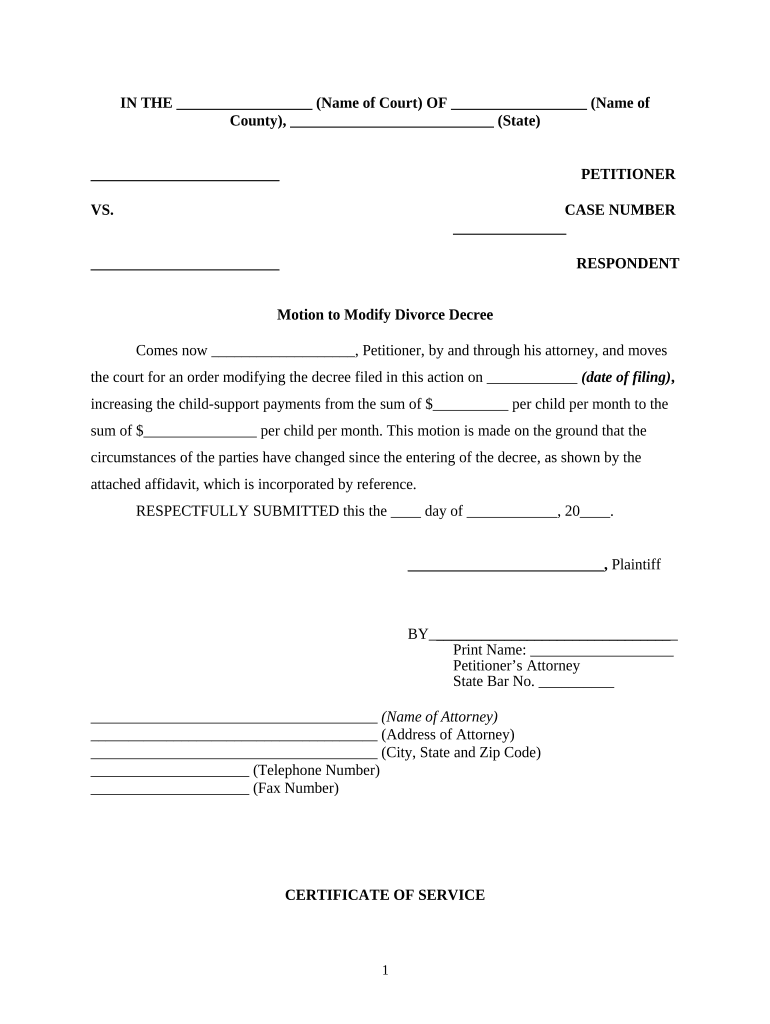 Amount Child Support  Form