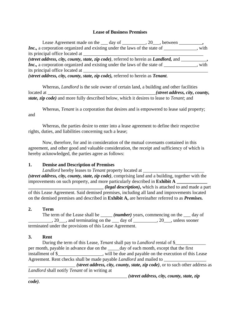 Business Real Rental  Form