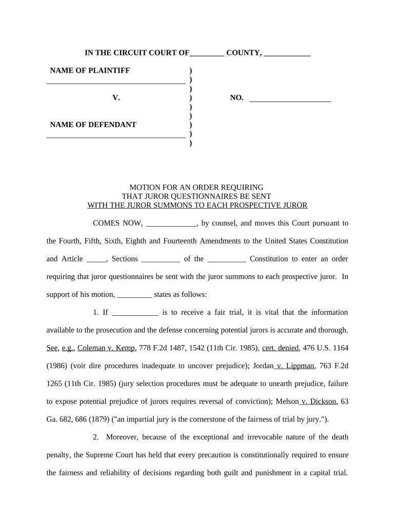 Juror Prospective  Form