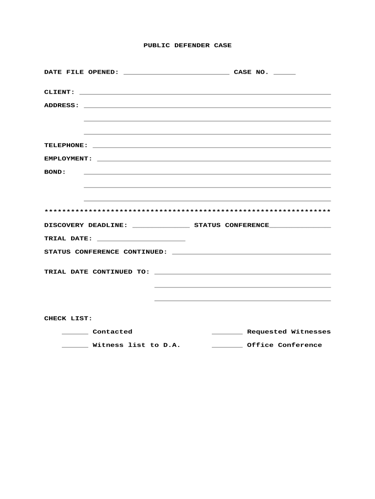 Public Defender  Form